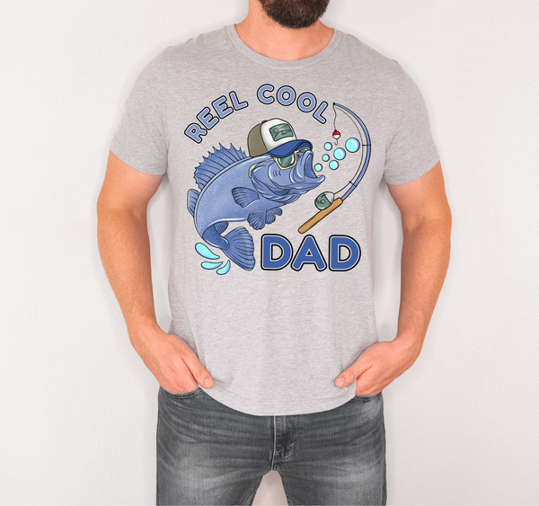 Reel Cool Dad Blue Fish DTF Print