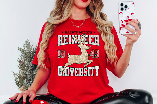 Reindeer University DTF Print