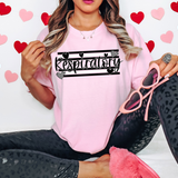 Respiratory Black and White Hearts DTF Print