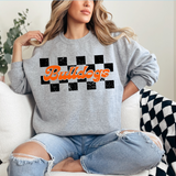 Retro Checkered Bulldogs DTF Print