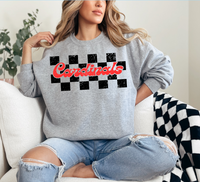 Retro Checkered Cardinals DTF Print