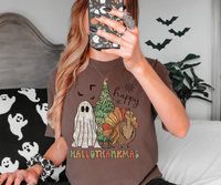 Retro Happy Hallothankmas DTF Print