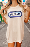 Wildcats Retro Team Oval DTF Print