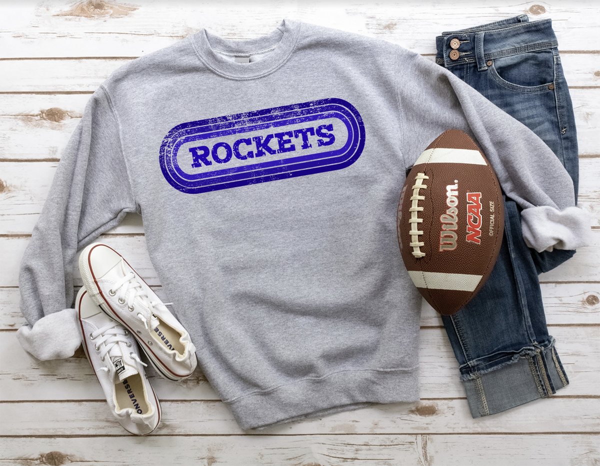 Rockets Retro Team Oval DTF Print