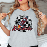 Rockets Checker Circle DTF Print