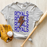 Royals Baseball Bolt DTF Print