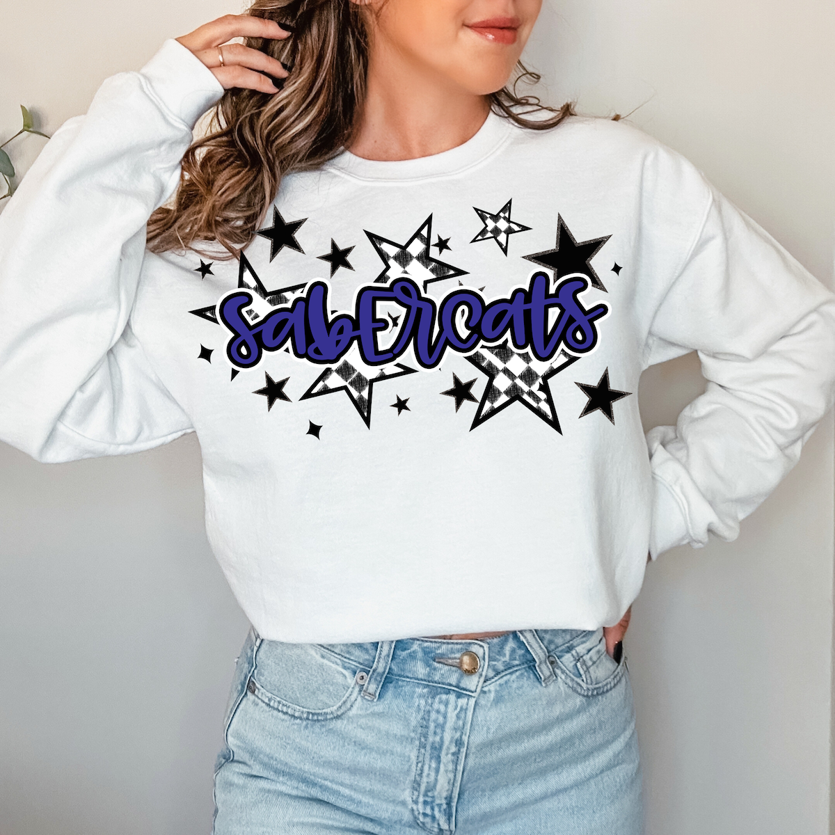 Sabercats Retro Star DTF Print
