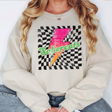 Sabercats Checker Bolt Distressed DTF Print