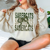 Sabercats Matching Stacked Camo Greens DTF Print