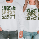 Sabercats Matching Stacked Camo Greens DTF Print