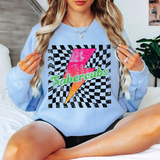 Sabercubs Checker Bolt Distressed DTF Print