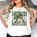 Sabercubs Matching Stacked Camo Greens DTF Print