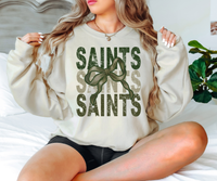 Saints Matching Stacked Camo Greens DTF Print