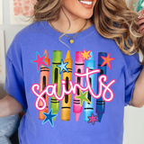 Saints Tall Crayons  DTF Print