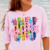 Saints Tall Crayons  DTF Print
