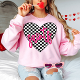 Saints Valentine Checker Heart DTF Print