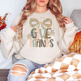 Give Thanks Bow Stacked DTF Print
