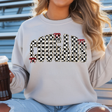 Cougars Black Checker Leopard Coquette DTF Print