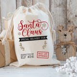Personalized Santa Claus Special Delivery Santa Sack DTF Print