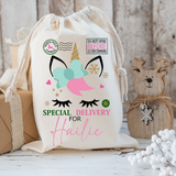 Personalized  Unicorn Santa Sack DTF Print