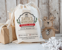 Personalized Santas Workshop Santa Sack DTF Print