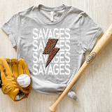 Savages Baseball Bolt DTF Print