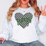 Savages Retro Checker Heart DTF Print