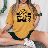 Savages Basketball with Heart DTF Print