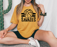 Savages Basketball with Heart DTF Print