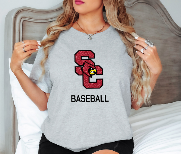 SC Baseball Glitter Effect DTF Print