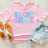 Back To School Elementary Pastel Bookworm DTF Print