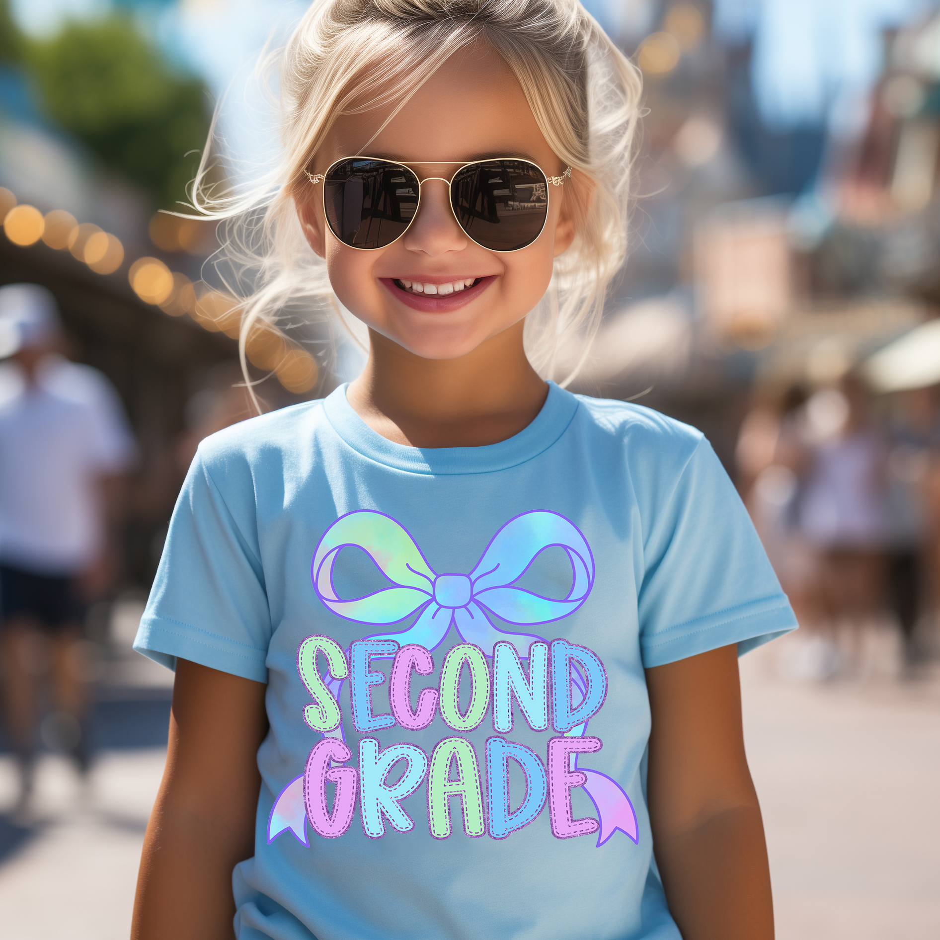 Back To School Elementary Watercolor Bow DTF Print