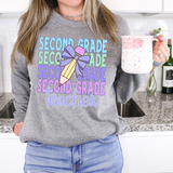 Back To School Repeat Pastel Purple Pencil Elementary Teacher DTF Print