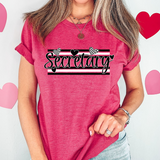 Secretary Black and White Hearts DTF Print