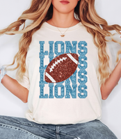 Lions Football Sequin Effect DTF Print