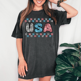 Faux Sequin Checker USA DTF Print