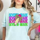 Seventh Grade Bookworm Repeat Leopard Pencil DTF Print