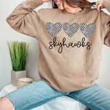 Skyhawks Checker Heart Trio DTF Print