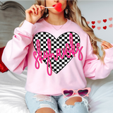 Skyhawks Valentine Checker Heart DTF Print