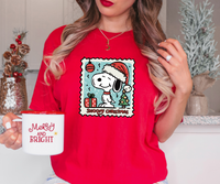 Snoopy Christmas Stamp DTF Print