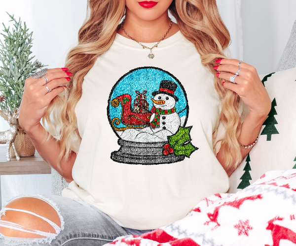 Snowman Snow Globe DTF Print