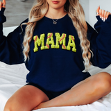 Fuzzy Softball Mama Patch DTF Print