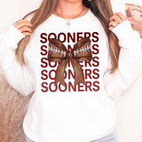 Sooners Repeat Football Bow DTF Print