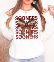 Sooners Repeat Football Bow DTF Print