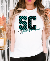 Faux Glitter South Carolina Doodle DTF Print