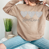 Spartans Checker Heart Trio DTF Print