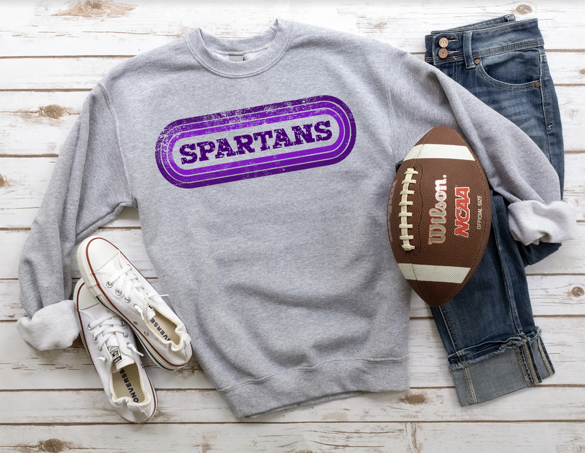 Spartans Retro Team Oval DTF Print