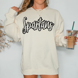 Spartans Crackle Cursive Teams DTF Print