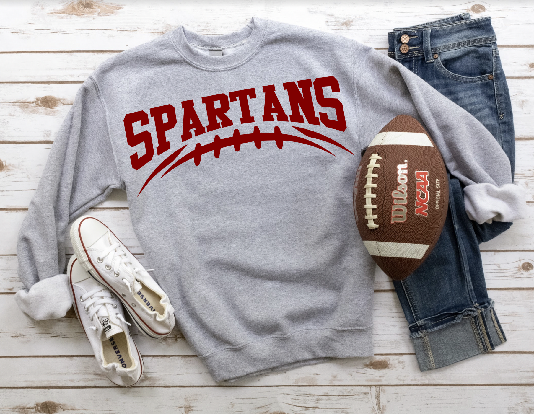 Spartans Football Arched DTF Print