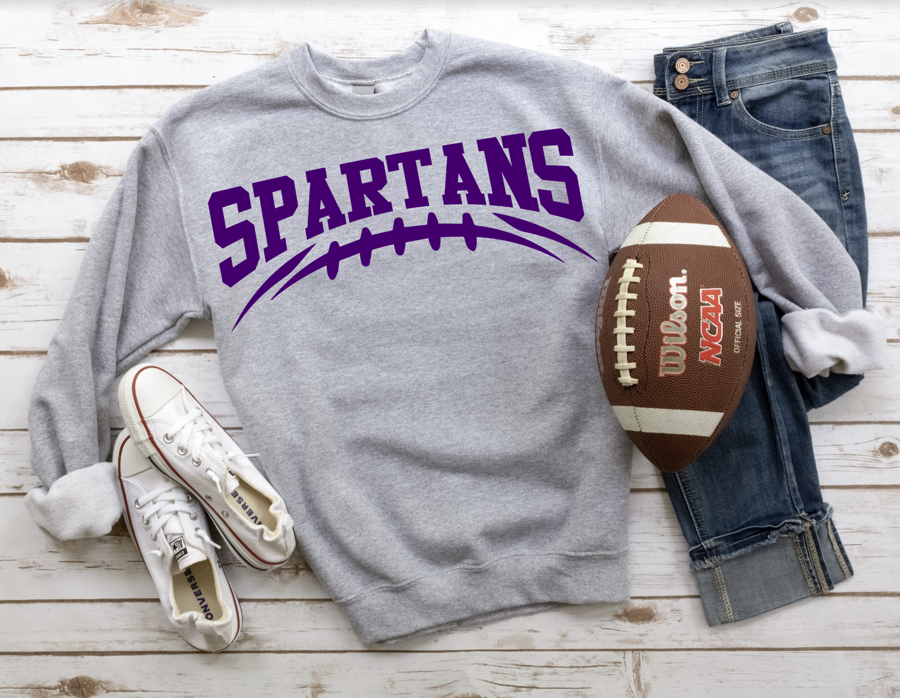Spartans Football Arched DTF Print